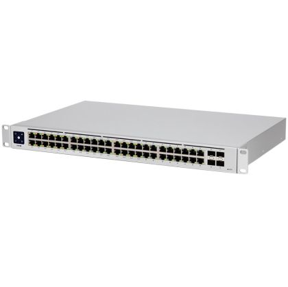 USW-48-PoE este un switch PoE gestionat cu 48 de porturi cu (48) porturi Gigabit Ethernet, inclusiv (32) porturi 802.3at PoE+ și (4) porturi SFP. Comutare puternică UniFi de a doua generație.