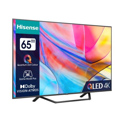 Телевизор Hisense 65" A7KQ, 4K Ultra HD 3840x2160, QLED, FALD, Quantum Dot, HDR 10+, HLG, Dolby Vision, Dolby Atmos, Smart TV, WiFi 5GHz, WiFi Direct, BT, Anyview Cast, 3xHDMI, 2xUSB, LAN, CI+, DVB-T2/C/S2, Dark Grey