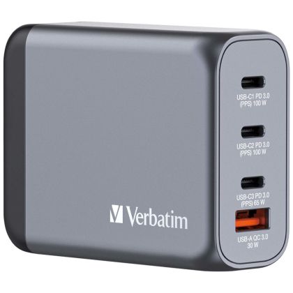 Charger Verbatim GNC-100 GaN Charger 4 Port 100W USB A/C (EU/UK/US)