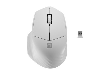Mouse Natec Mouse Siskin Wireless 1600DPI 2.4GHz + Bluetooth 5.0 Opticăalb