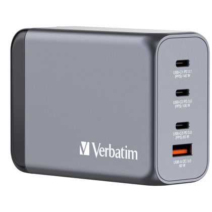 Charger Verbatim GNC-240 GaN Charger 4 Port 240W USB A/C(EU/UK/US)