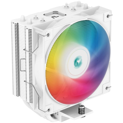 DeepCool AG400 WH ARGB, CPU Air Cooler, 1x120mm ARGB PWM Fan, TDP 220W, 4 Heatpipes, White, LGA1700/1200/115x, AMD AM5/AM4, 125x92x150 mm(LxWxH), 2Y,R-AG400-WHANMC-G-2