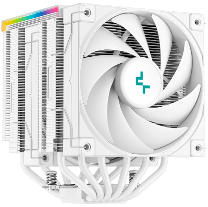 DeepCool AG620 Digital WH, CPU Air Cooler, White 2x120mm ARGB PWM Fan, TDP 260W, 6 Heatpipes, Intel LGA2066/2011-v3/2011/1700/1200/115x, AMD AM5/AM4,129×138×162 mm(L× W×H), Fluid Dynamic Bearing, 2y,R-AK620-WHADMN-G
