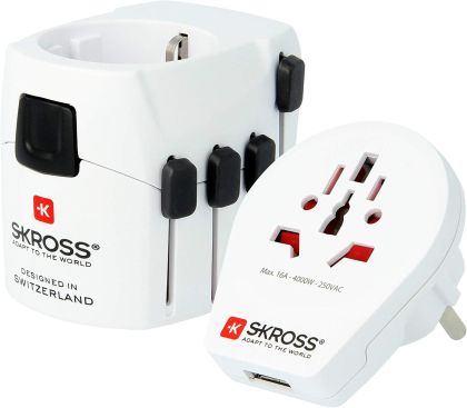 Adaptor SKROSS PRO USB, 1.302539, World, Alb