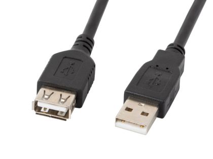 Cable Lanberg extension cable USB 2.0 AM-AF, 1.8m, black