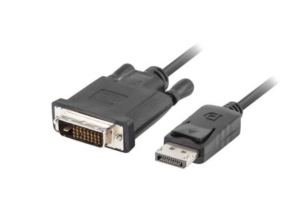 Cable Lanberg display port (M) V1.2 -> DVI-D (M) (24+1) cable 1m, dual link, black