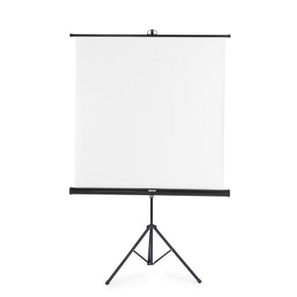 Ecran stand 125x125 cm, 2 in 1, set mobil, tub telescopic, alb