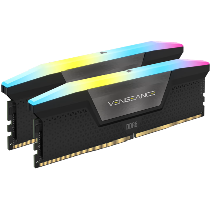 Corsair DDR5, 5600MT/s 64GB 2x32GB DIMM, Unbuffered, 40-40-40-77, Std PMIC, XMP 3.0, VENGEANCE RGB DDR5 Black Heatspreader, Black PCB, 1.25V EAN:0840006679660
