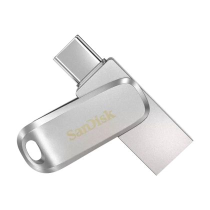 Stick de memorie USB SanDisk Ultra Dual Drive Luxe, 1TB, USB 3.1 Gen 1, USB-C, argintiu