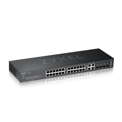Switch ZyXEL GS2220-28, 24-port GbE + 4-port Combo (RJ45/SFP) L2 with GbE Uplink, managed