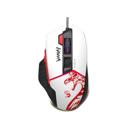 Mouse de gaming A4tech bloody W95 Max Extra Fire, cu fir, 12000 cpi, Naraka, negru/alb