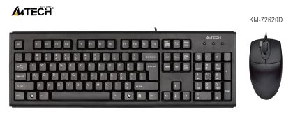 Set tastatura si mouse A4TECH KM-72620, cu cablu, Negru