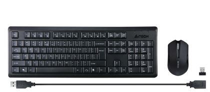 Set tastatură și mouse A4tech 4200N, mouse fără fir, V-track, negru