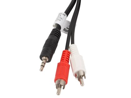 Cable Lanberg mini jack 3.5mm (M) 3 pin -> 2X RCA (chinch) (M) cable 5m