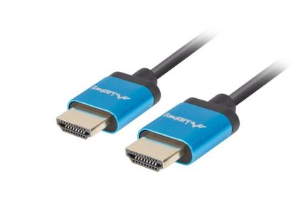Кабел Lanberg HDMI M/M V2.0 4K cable 0.5m, slim, black