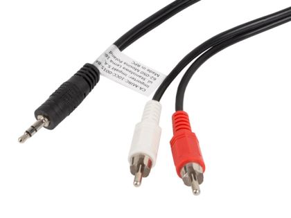 Cable Lanberg mini jack 3.5mm (M) 3 pin -> 2X RCA (chinch) (M) cable 1.5m