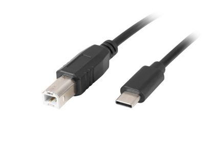 Cablu Lanberg USB-C (M) -> USB-B (M) 2.0 cablu ferita 3m, negru