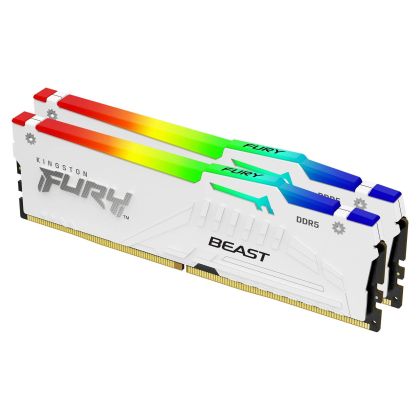 Memory Kingston FURY Beast White RGB 32GB (2x16GB) DDR5 6000MHz CL30 KF560C30BWEAK2-32 - XMP