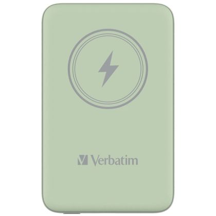External battery Verbatim MCP-10GN Power Pack 10000 mAh with UBS-C® PD 20W / Magnetic Wireless Charging 15W Green