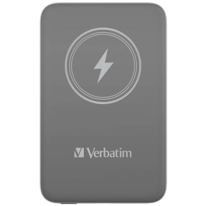 External battery Verbatim MCP-10GY Power Pack 10000 mAh with UBS-C® PD 20W / Magnetic Wireless Charging 15W Gray