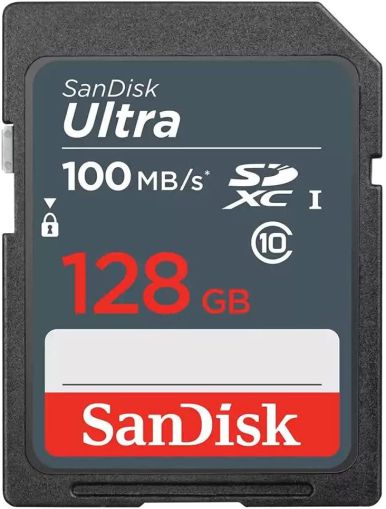 Card de memorie SANDISK Ultra SDXC, 128 GB, clasa 10 UHS-I, 100 Mb/s