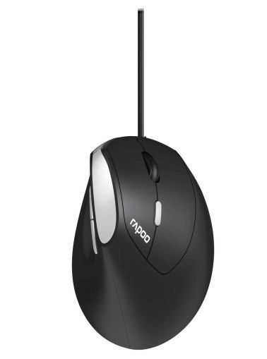 Mouse vertical ergonomic RAPOO EV200, Cu cablu, Negru