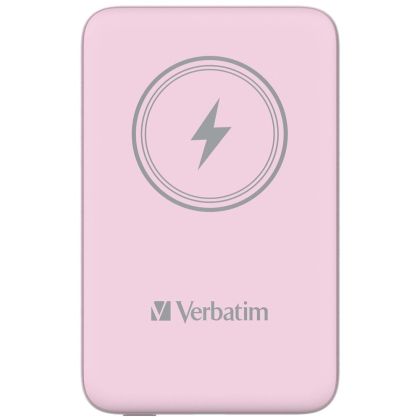 External battery Verbatim MCP-10PK Power Pack 10000 mAh with UBS-C® PD 20W / Magnetic Wireless Charging 15W Pink