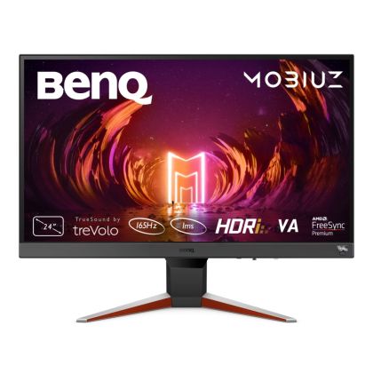 Monitor BenQ MOBIUZ EX240N 23.8" VA, 1920x1080 FHD, 1ms 165Hz, 250 cd/m2, FreeSync Premium, HDMI 2.0, DP, HDRi, B.I.+, treVolo 2x 2.5W speakers, Tilt (down/up) -5 - 15°, Eye-care VESA 100x100, Silver