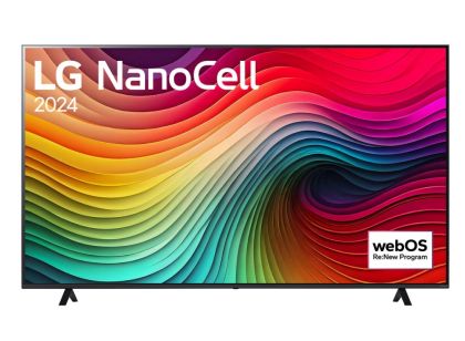 Телевизор LG 75NANO81T3A, 75" 4K HDR Smart Nano Cell TV, 3840x2160, DVB-T2/C/S2, AI Alpha 5 Gen7, HDR 10 PRO, webOS 24, ThinQ AI, WiFi, Clear Voice, AI Upscaling, Bluetooth, Hdmi, CI, LAN, AirPlay2, SPDIF, 2 Pole stand, Silver