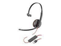 HP Poly Blackwire C3210 Blackwire 3200 Series headset on-ear wired active noise canceling USB-A black BULK