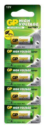 Alkaline battery GP12 V / 5 pcs. / Pack price for 1 pcs. / for  alarms A23