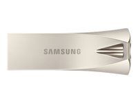 SAMSUNG BAR Plus USB Type-A 256GB 400 MB/s read 110 MB/s write resistant USB 3.1 Champagne Silver with key ring