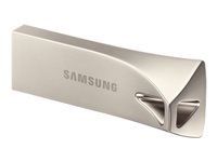 SAMSUNG BAR Plus USB Type-A 64GB 300 MB/s read 110 MB/s write resistant USB 3.1 Champagne Silver with key ring