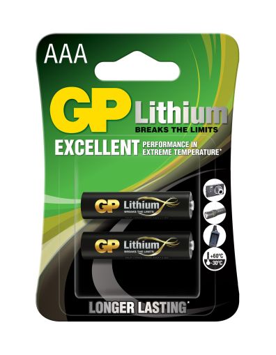 Lityum pil GP CR03 AAA 1,5V 2 adet. bir kabarcık içinde