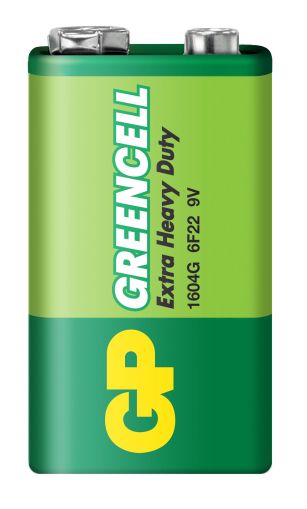 Цинк карбонова батерия GP 6F22 /9V/ Greencell 1604GLF-B 1 бр. shrink