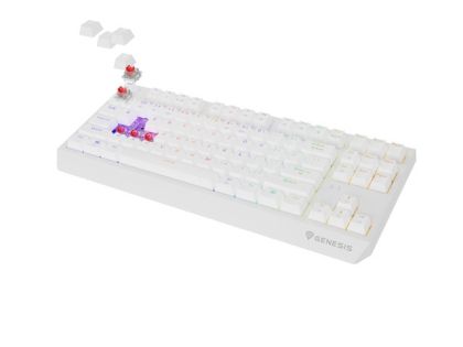 Клавиатура Genesis Gaming Keyboard Thor 230 TKL Wireless US White RGB Mechanical Outemu Red