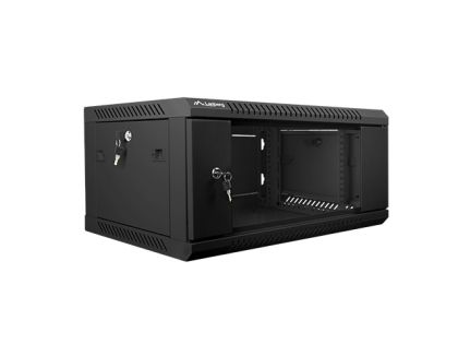 Communication cabinet Lanberg rack cabinet 19” wall-mount 4U / 600x450 for self-assembly (flat pack), black