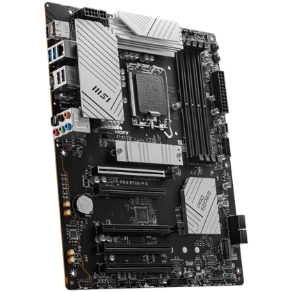 MSI PRO B760-P II, ATX, Intel B760, LGA 1700, Dual Channel DDR4 up to 7000MHz, 4xDDR5, 5x PCIe x16 slots, 2x M.2 slots, 1x HDMI, 4x USB 2.0, 4x USB 5Gbps, 7.1 HD Audio, 2.5G LAN, 4x EZ Debug LED, 3Y