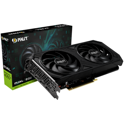 Palit RTX 4060Ti Dual 8GB GDDR6, 128 bits, 1x HDMI 2.1, 3x DP 1.4a, two fan, 1x 8-pin Power connector, recommended PSU 650W,  NE6406T019P11060D