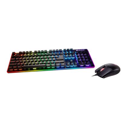 COUGAR DEATHFIRE EX COMBO Gaming Keyboard with Gaming Mouse, Hybrid Mechanical (20 million keystrokes),19-Key Rollover,8 backlight effects/8 colors backlight, ADNS-5050 Optical gaming mouse sensor, Resolution-1000/500/1500/2000 DPI