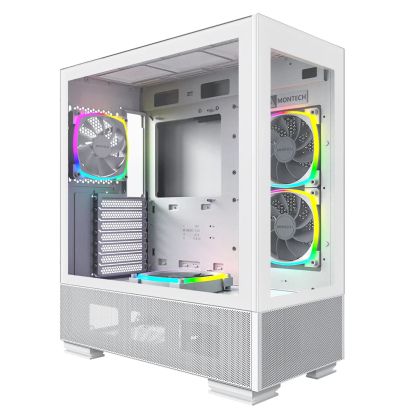 Montech кутия SKY TWO, Mid-tower Case, TG, 4x120mm ARGB Fans, White