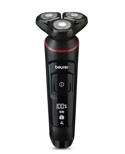 Машинка за бръснене Beurer MN8X rotary shaver, 360° flexible shaver head, Magnetic fixation, LED display, Waterproof (IPX7), Quick-charge function  (10 min OT; 5 min CT), Incl. charger and storage station, protective cap and cleaning brush
