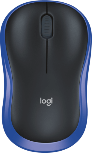 Безжична оптична мишка LOGITECH M185, USB, Син/Черен