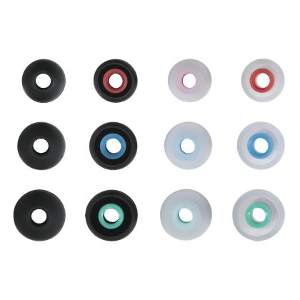 Hama Silicone replacement ear pads, sizes S - L, 12 units, black/transparent