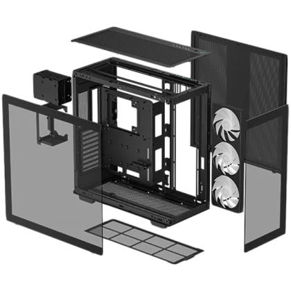 DeepCool CH780, Mid Tower, Mini-ITX/Micro-ATX/ATX/E-ATX, 4xUSB3.0, 1xAudio, 1x Type C Gen 2, 1x420mm Pre-Installed ARGB Fan, Tempered Glass, Mesh Panel, Black, R-CH780 -BKADE41-G-1