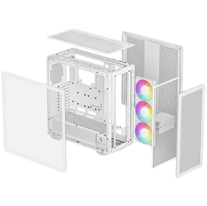 DeepCool MORPHEUS WH, Mini-ITX / M-ATX / ATX / E-ATX, 4xUSB3.0, 1xAudio, 1x Type-C, 1x420mm Pre-Installed ARGB Fan, ABS+SPCC+Tempered Glass, White, R-MORPHEUS-WHAPA1-G-1