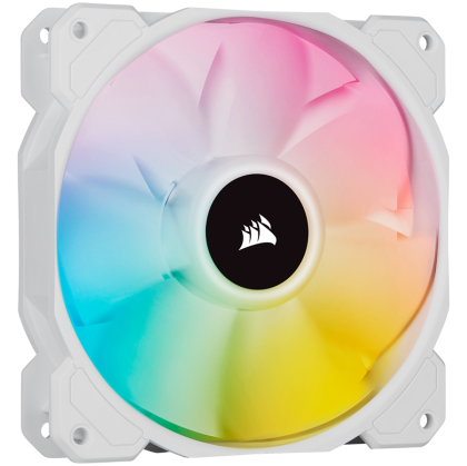 Corsair SP Series, White SP120 RGB ELITE, 120mm RGB LED Fan with AirGuide, Single Pack, EAN:0840006637769