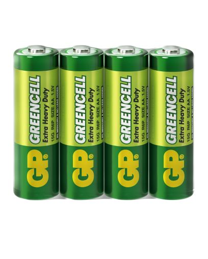 Zinc carbonic zinc battery GP  R6 AA 4 pcs. GREENCELL 15G-S4  1.5V