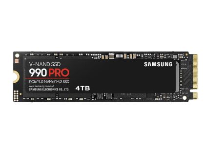 Твърд диск Samsung SSD 990 PRO 4TB PCIe 4.0 NVMe 2.0 M.2 V-NAND 3-bit MLC, 256-bit Encryption, Read 7450 MB/s Write 6900 MB/s