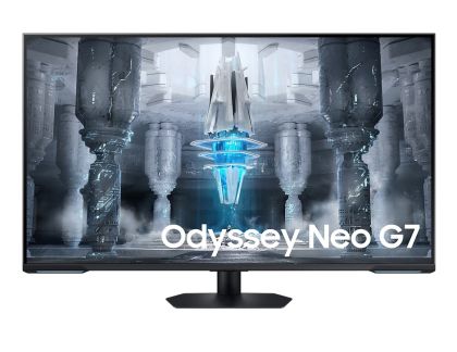 Монитор Samsung LS43CG700, 43" Odyssey Neo G7 GAMING, VA, 144Hz, Smart, 3840 x 2160, 400 cd/m2, Display Port , HDMI, USB Hub, Black/White